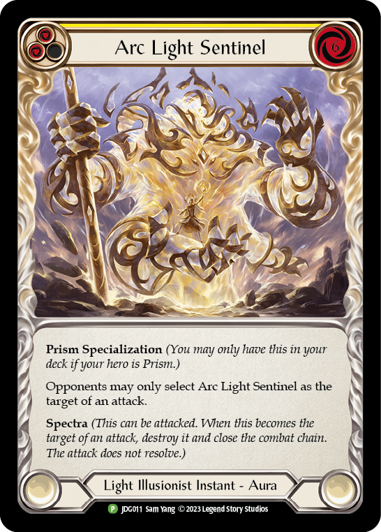 Arc Light Sentinel (Yellow) [JDG011] (Promo)  Cold Foil Hot on Sale